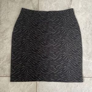 Black & Grey Animal Print Skirt